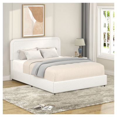 Grand lit plateforme tapissier Liv