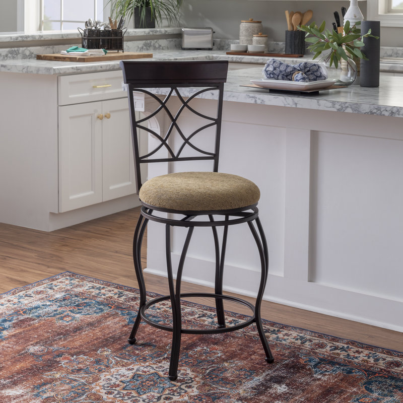 Mcduff Metal Upholstered Swivel Counter & Bar Stool, Counter Stool (24" Seat Height)