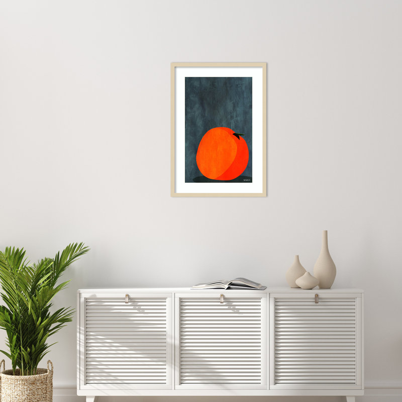 «Calmly Sleeping Apple» par Bo Anderson, impression sur bois encadrée, Brun, H 31 po x l 22 po