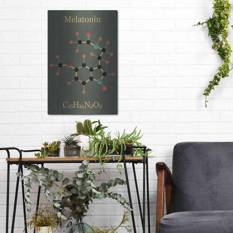 «Melatonin Molecule III», art mural en métal, H 16 po x l 12 po