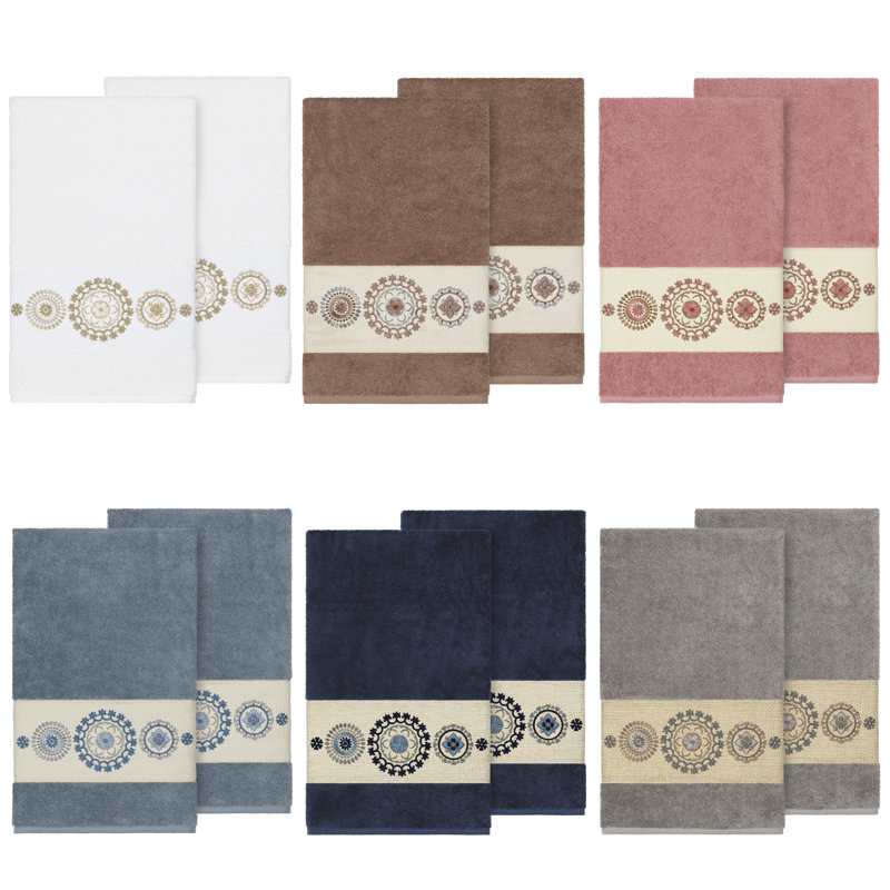 Ensemble de serviettes de bain en coton turc 2 pièces Isabelle, Thé rose