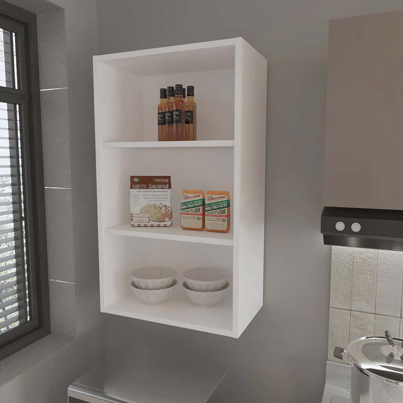 Armoire murale blanche avec rangement ouvert, Blanc