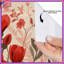 Rideaux de douche rouges à motif floral très longs-614255243