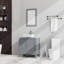 Meuble-lavabo de 30 po avec lavabo, gris. Plateau en verre trempé. Armoire à 2 portes et 1 tiroir. Intérieur spacieux. Fabrication avec rangement. Rangement de 18,5 x 30 x 31,5 po. Vaste rangement. Porte.