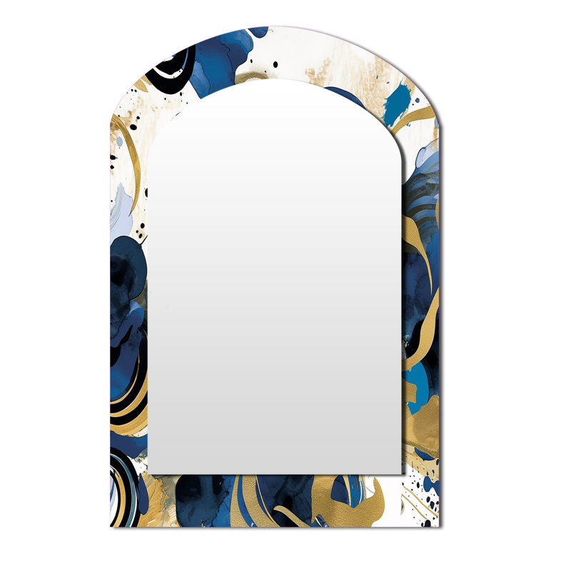 Longino - Miroir abstrait en métal, 43" x 33"