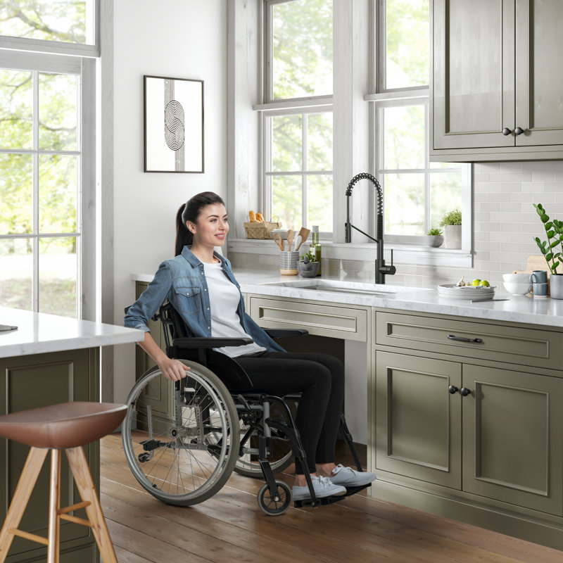 Kore™ ADA Workstation 16 Gauge Stainless Steel Single Bowl Kitchen Sink with Accessories, Undermount, 6" H x 19" W x 32" L