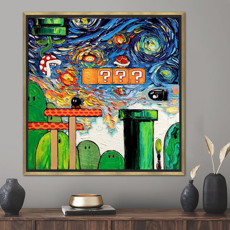 Print on Canvas, 20 cm H x 20 cm W, Gold Floater Framed