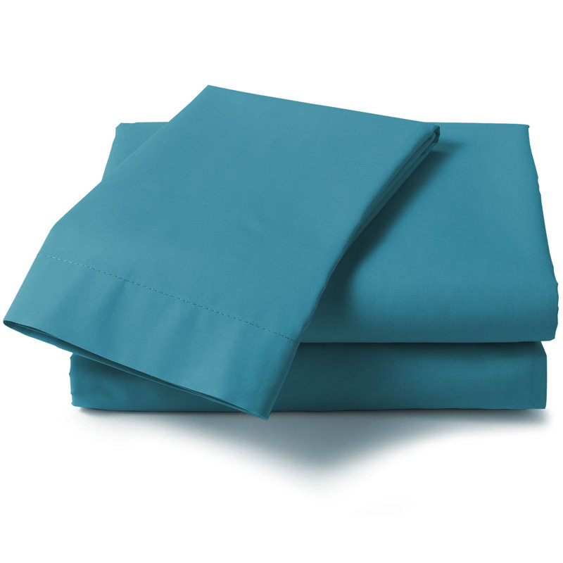 Israella Cotton Blend Fitted Sheet, Double (4'6), Teal