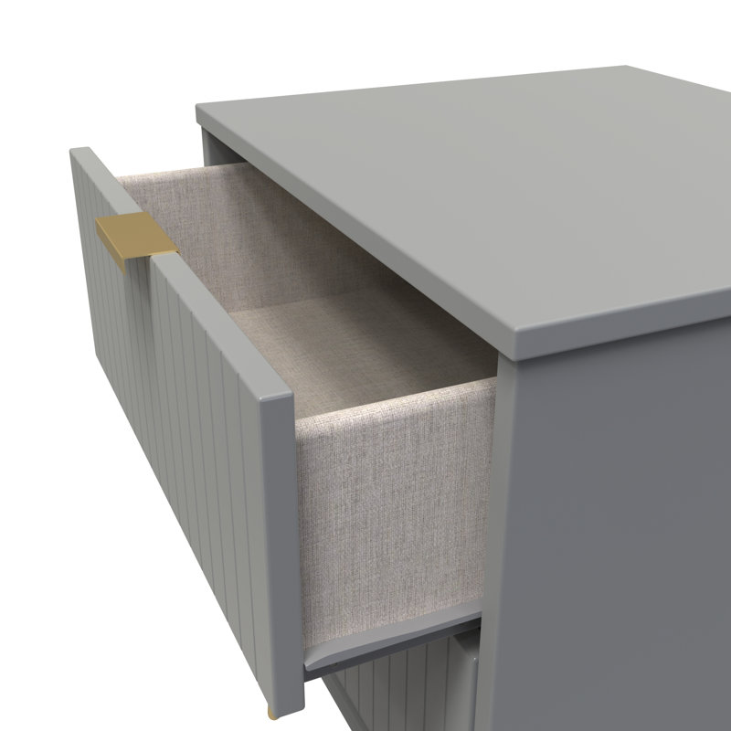 Fully Assembled Alizay Manufactured Wood Bedside Table, Dusk Grey, Dusk Grey