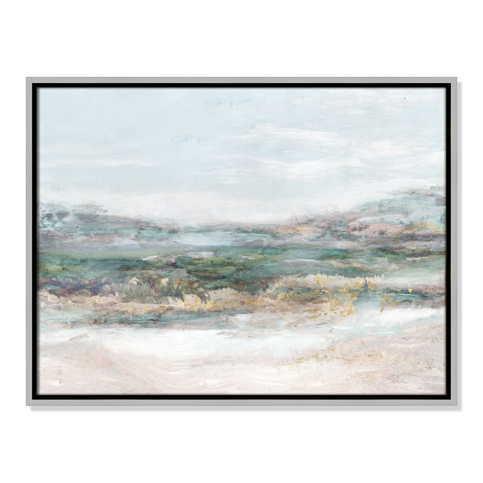 Dazzling by Matina Theodosiou - Painting Print on Canvas, Silver Framed Canvas, No Mat, 19.5" H x 25.5" W x 2" D