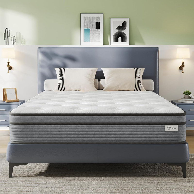 matelas à ressorts ensachés, mousse à mémoire de forme respirante, dureté moyenne, Lit simple, 10", 10"