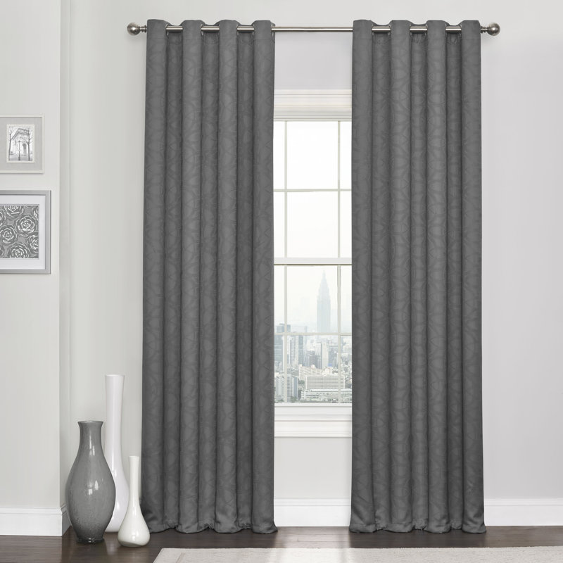 Blackout Curtain Single Panel, Smoke, 108" L