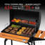 Barbecue au charbon en forme de baril avec fumoir et table d'appoint Royal Gourmet