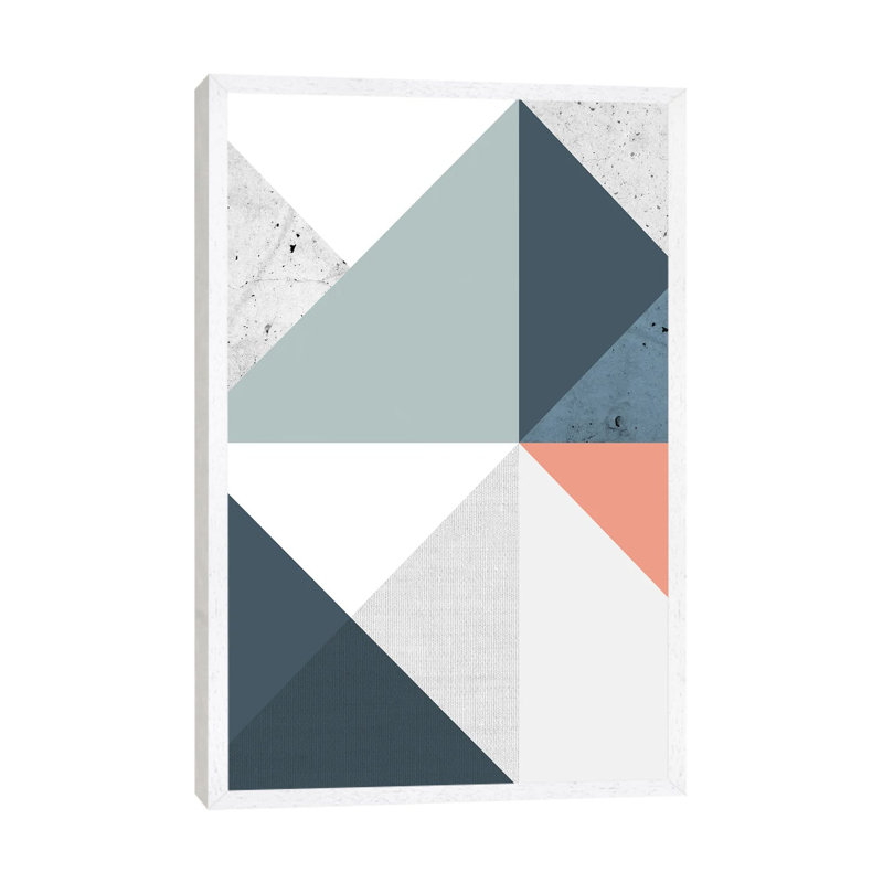 Modern Geometric XII - Print on Canvas, 101.6 cm H x 66.04 cm W, White Framed