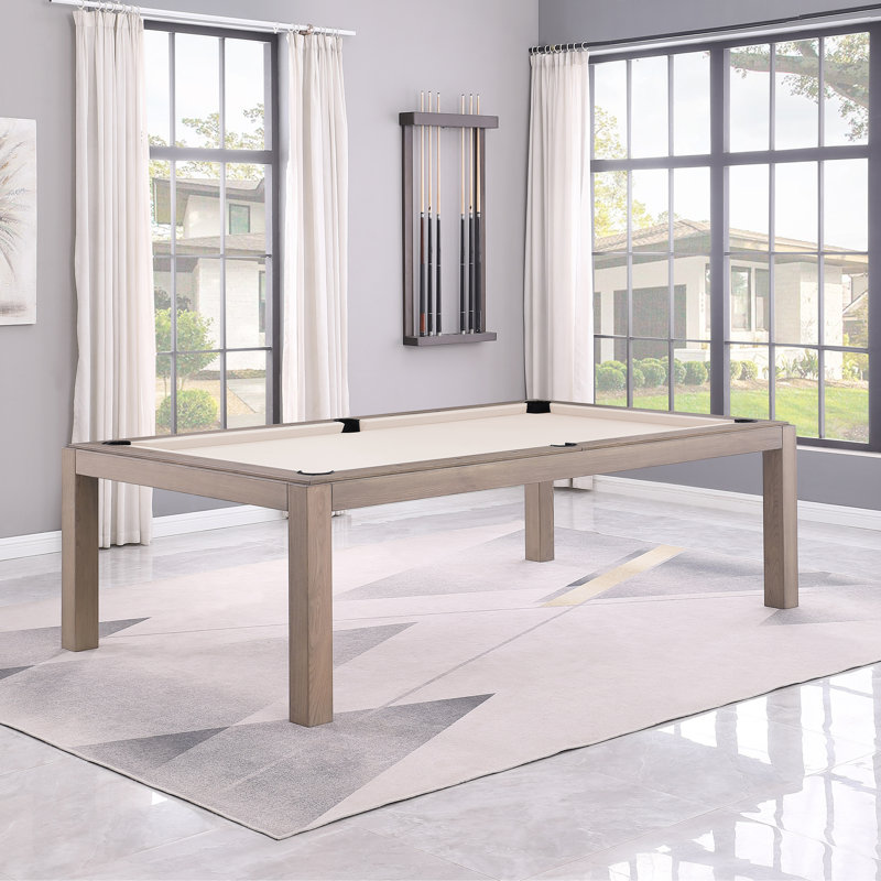 Table de billard en ardoise avec plateau de salle à manger Olivia, 7 pi, Sable, Gris cendré
