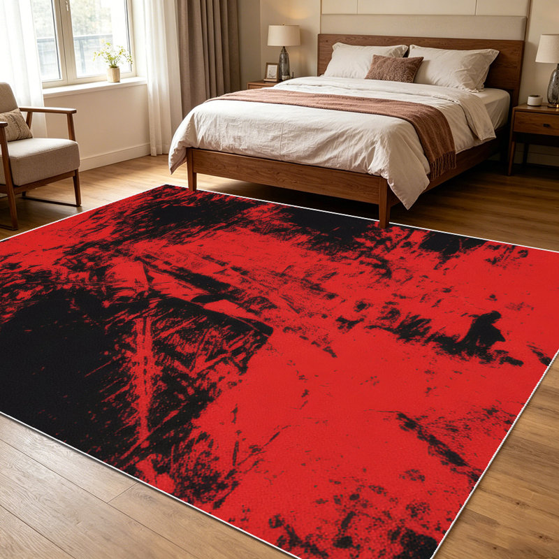 1PC Modern Abstract Wavy Color Block Farmhouse Style area rugs for Living Room, Soft and Comfortable, Suitable for all seasons, easy-to-maintain, machine washable Indoor floor mat, Under Table Farmhouse suitable for dining room, bedroom, home