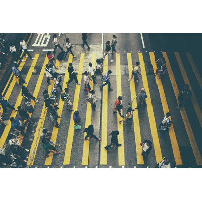 Axana Busy City People by Shih-wei - Wrapped Canvas Print
