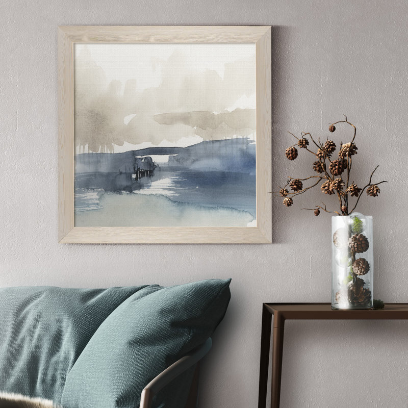 Fog on the horizon IV, reproduction d’art sur toile encadrée, H 31,5 po x l 31,5 po x P 1,5 po, Cadre blanc