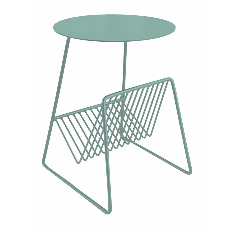 Pangea Home Gazette Lucillie Sled End Table with Storage- Side Table – Modern Accent End Table for Living Room, Bedroom, or Lounge Spaces- Green Side Table