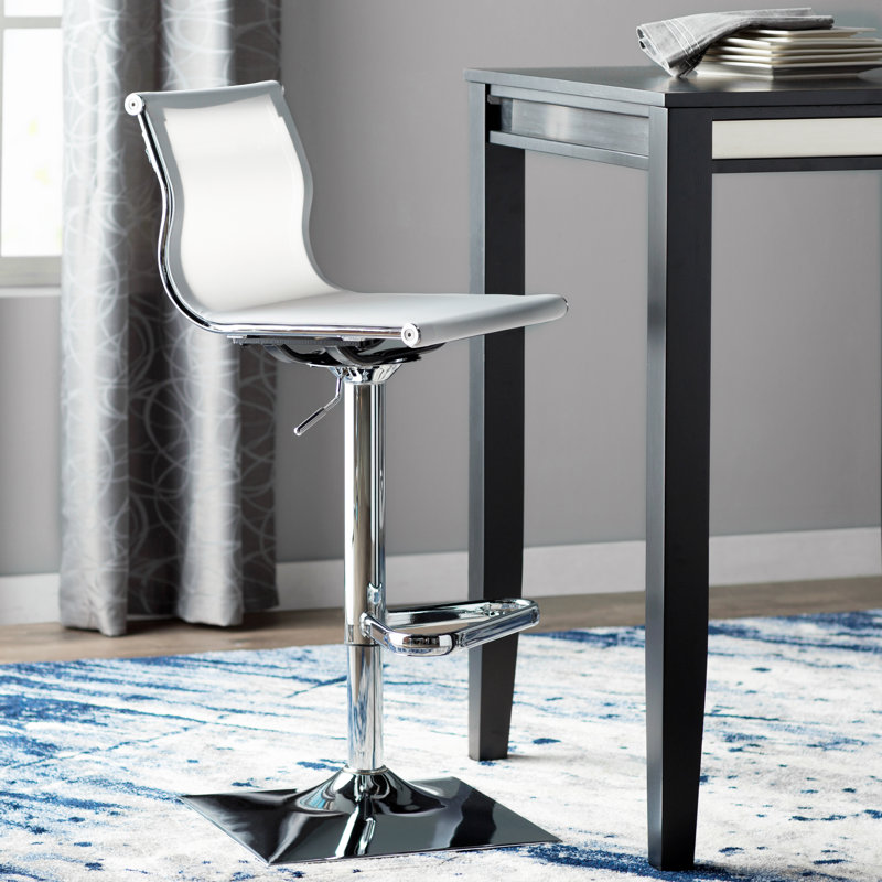 Tabouret de bar pivotant à hauteur réglable Rhett, Blanc