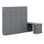 Grand lit escamotable mural avec bureau, tablettes et armoires-109100682