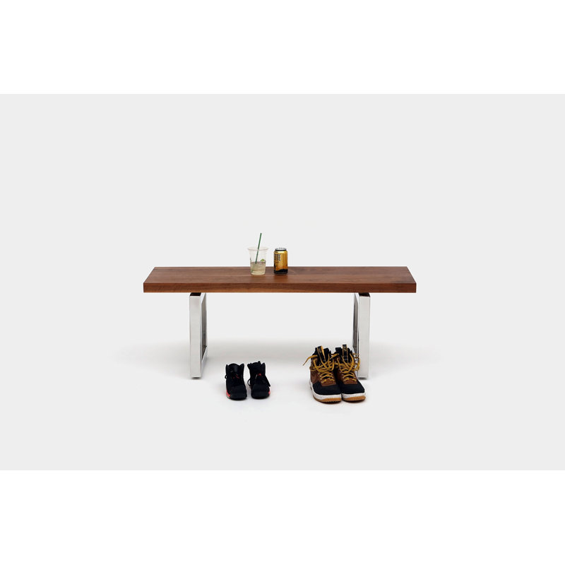Gax Dining Bench, 18" H x 48" W x 16" D, Stainless Steel