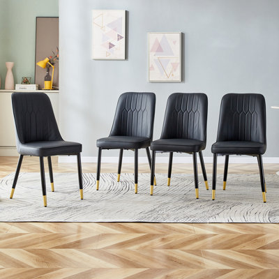Chaise d'appoint rembourrée à dossier capitonné Shantai (Ensemble de 4)