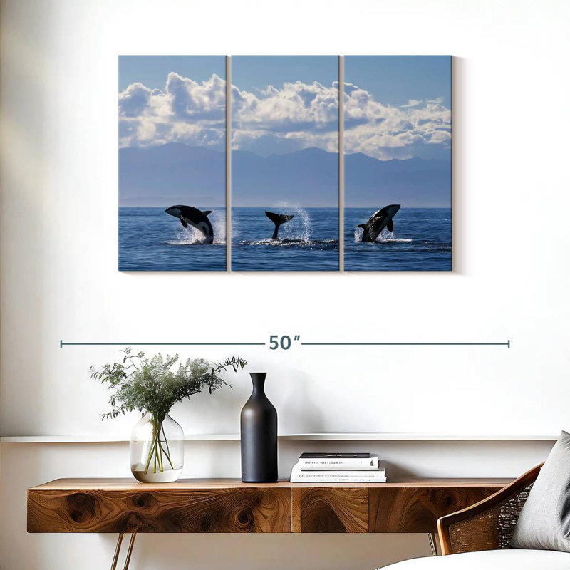 Brampt Lively Killer Whales, 24" H x 38" W