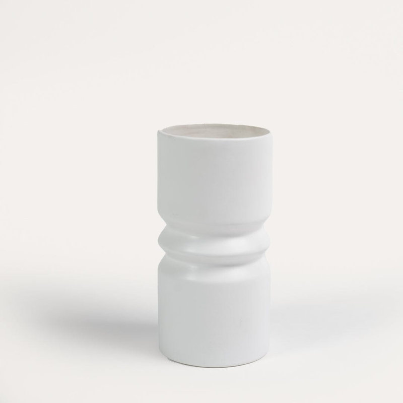 Nellija Ceramic / Porcelain Table Vase, White, 25" H x 13" W x 13" D