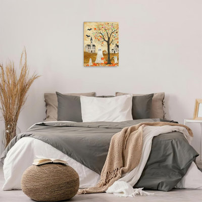 Art mural d'Halloween fantôme sans cadre 12 po x 16 po