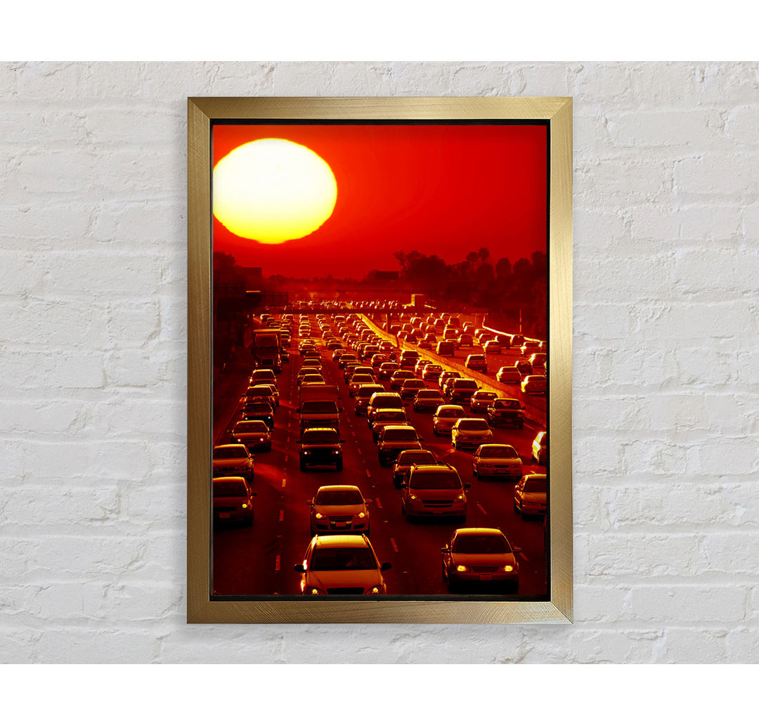 Los Angeles Highway Sun Blaze - Einzelner Bilderrahmen Kunstdrucke