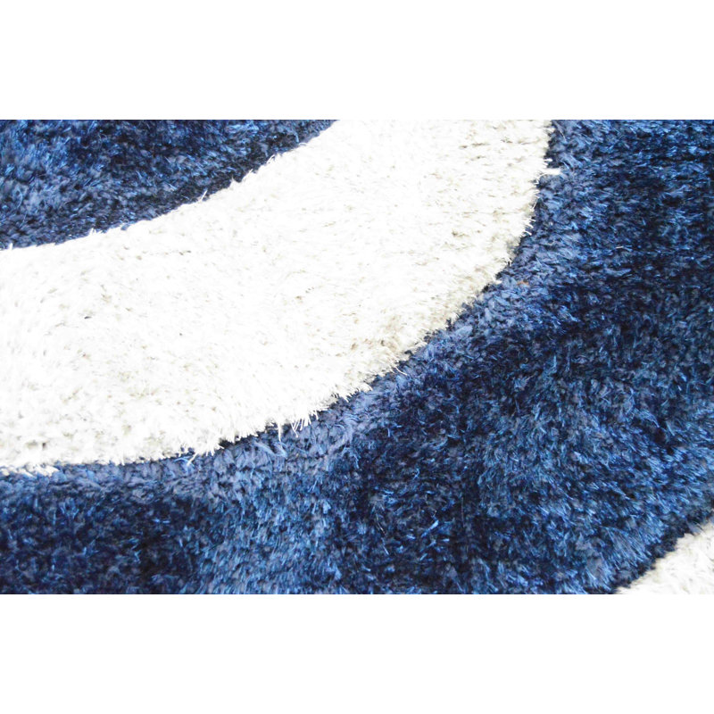 Modern Arriola Shag Abstract Geometric Rug For Living Room Bedroom, Rectangle 5'3" x 7'6.5"