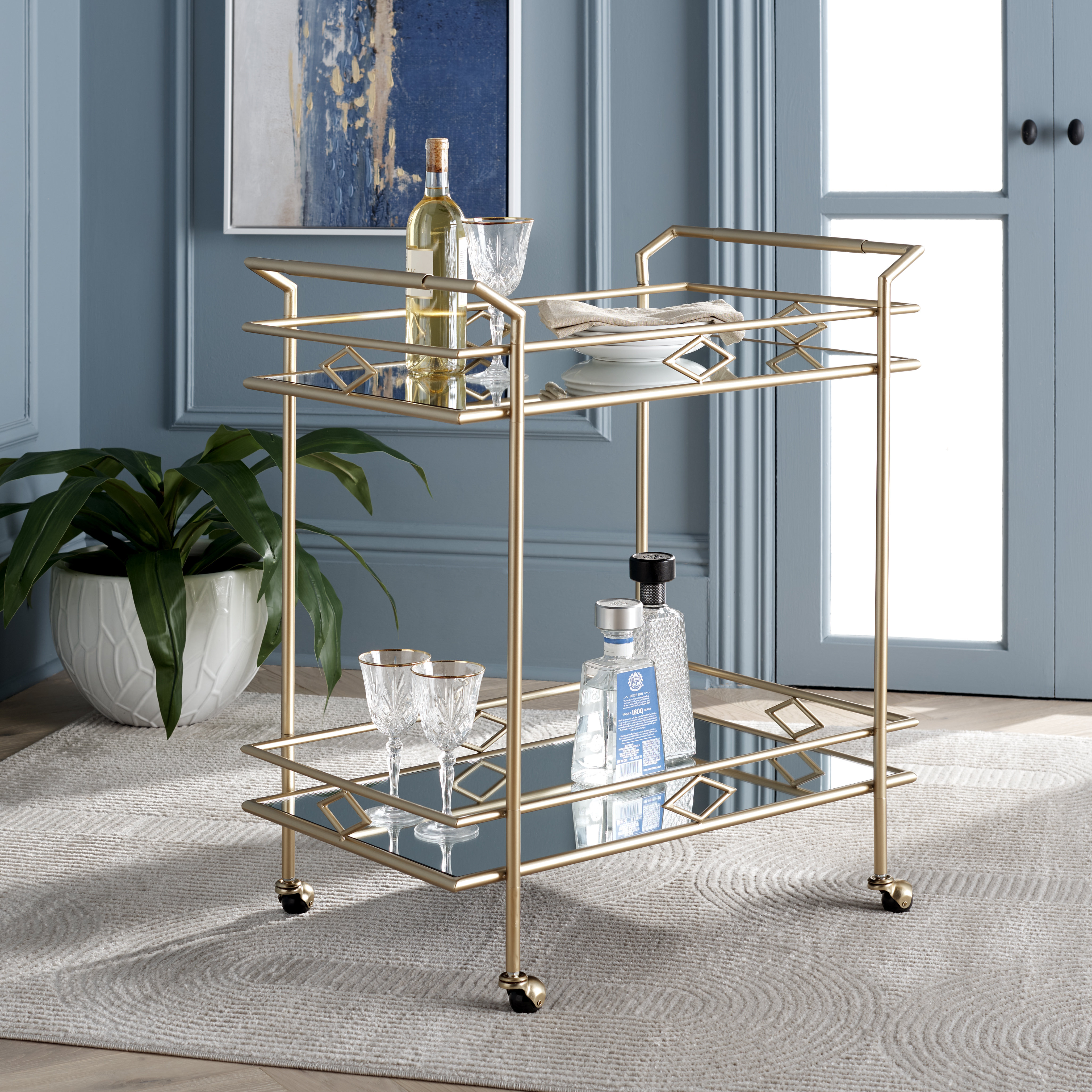 Everly Quinn Forkey Metal Bar Cart | Wayfair