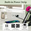 Petit meuble-lavabo avec station de charge et tiroirs en tissu Hartnett-917191272