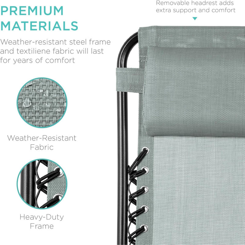 Sou Folding Zero Gravity Chair, Gray