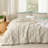 Bedsure Queen Size Comforter Set Grayish Pink, Boho Tufted Bed Set, Checkered Farmhouse Shabby Chic Bedding, 3 Pieces, 1 Plaid Geometric Comforter and 2 Pillow Shams-19842425-19842421