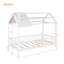 Lit simple en bois avec clôture, blanc