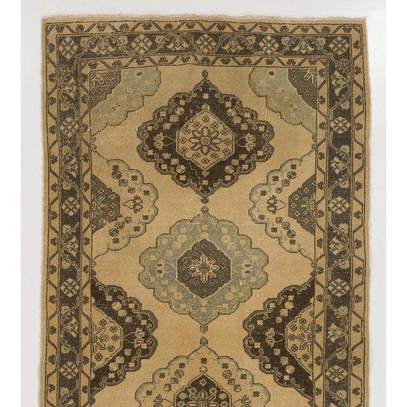 Tapis de couloir en laine fait à la main Anatolian. Tapis d'escalier, tapis de couloir rétro