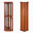 Corner Curio Cabinet With Lights, Adjustable Tempered Glass Shelves, Mirrored Back, Display Cabinet,Light Walnut (E26 Light Bulb Not Included)-2108009121