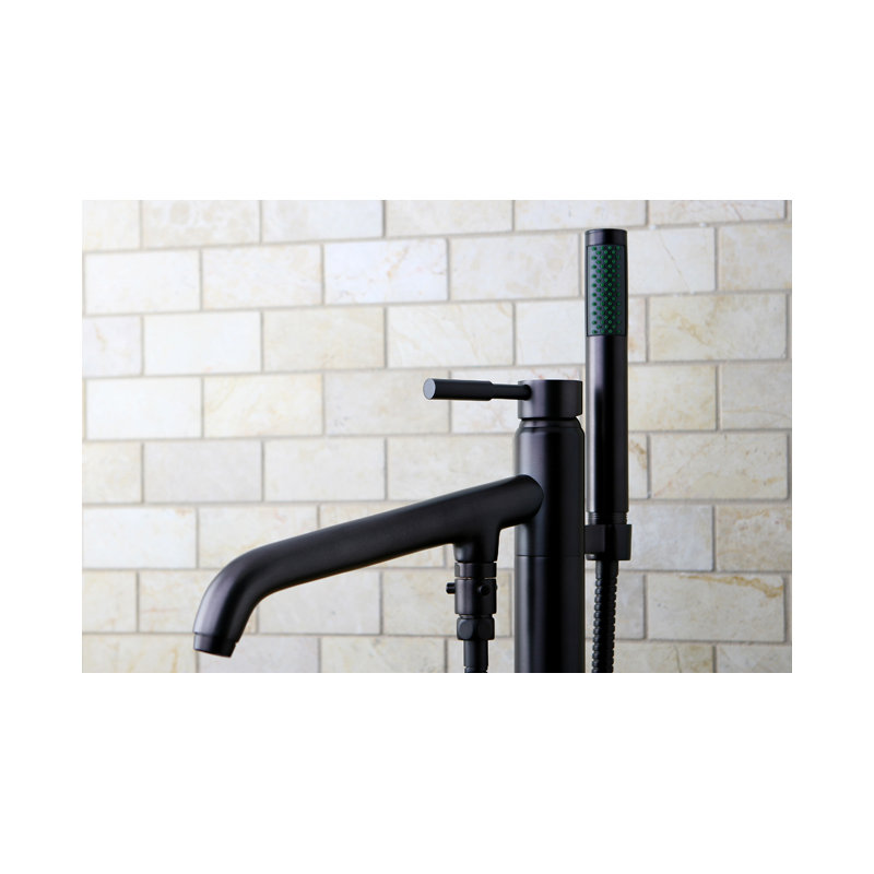 Kingston Brass Concord Single-Handle 1-Hole Freestanding Tub Faucet with Hand Shower, Oil Rubbed Bronze