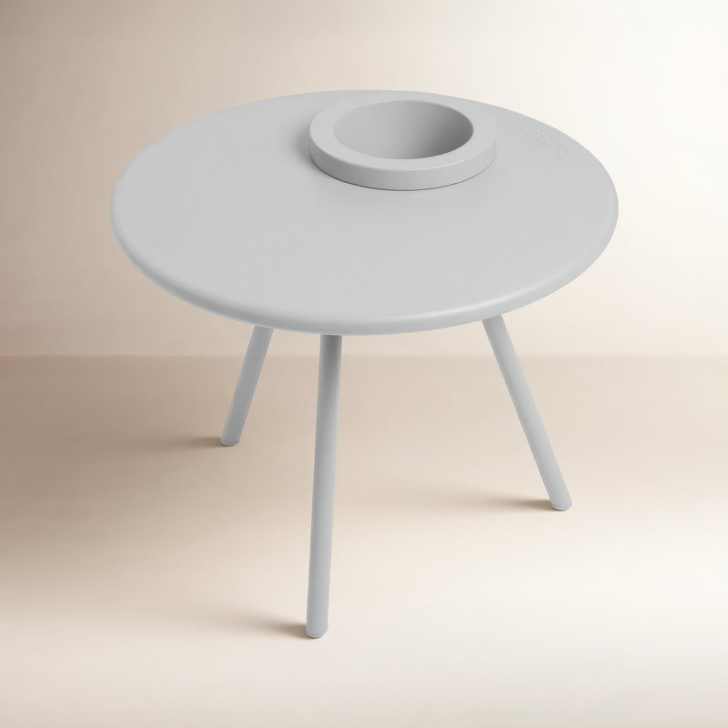 Bakkes 3 Leg End Table, Light Gray