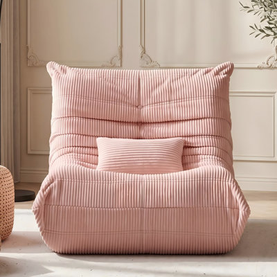 Grands fauteuils à billes pour adultes, fauteuil moelleux en mousse à mémoire de forme avec coussin lombaire, fauteuil en velours côtelé, canapé paresseux pour le salon de la chambre à coucher, jeux vidéo