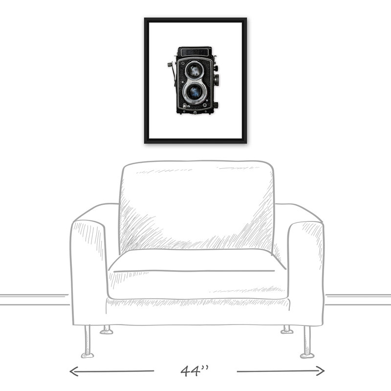 « rétro box square box camera », reproduction d’impression sur toile encadrée