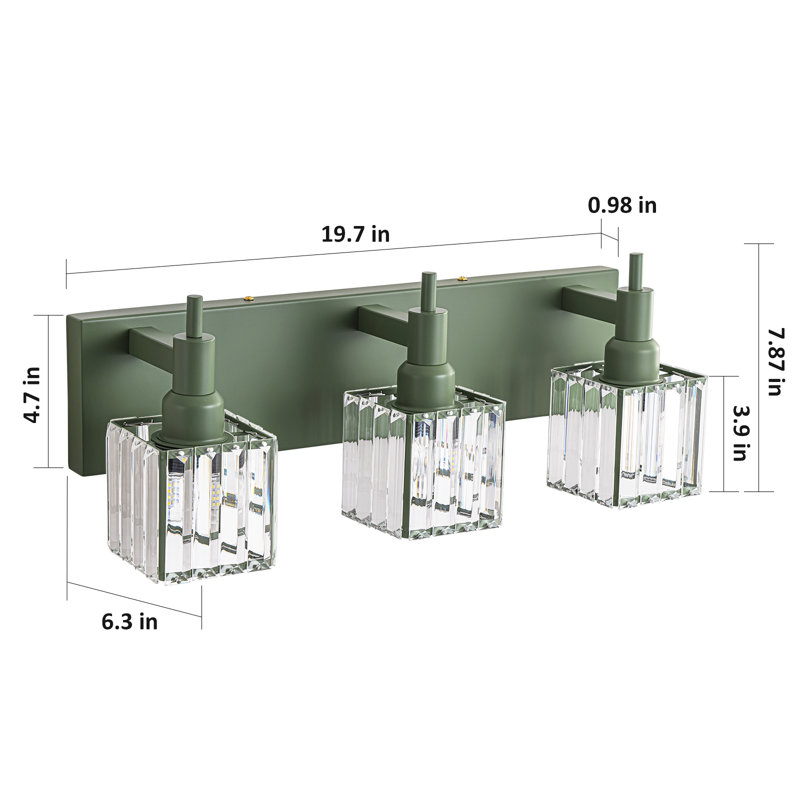 Éclairage pour meuble-lavabo à intensité variable Taevion, 3 lumières, Vert