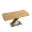 Table de salle à manger extensible 63 ", ton naturel, sièges 4-6, et matériau en acier carré 6 47,25" -63 ", finition naturelle + structure-378790127
