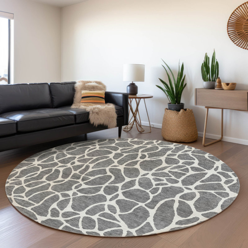  Machine Washable Indoor/Outdoor Chantille ACN1024 Rug, Round 8'