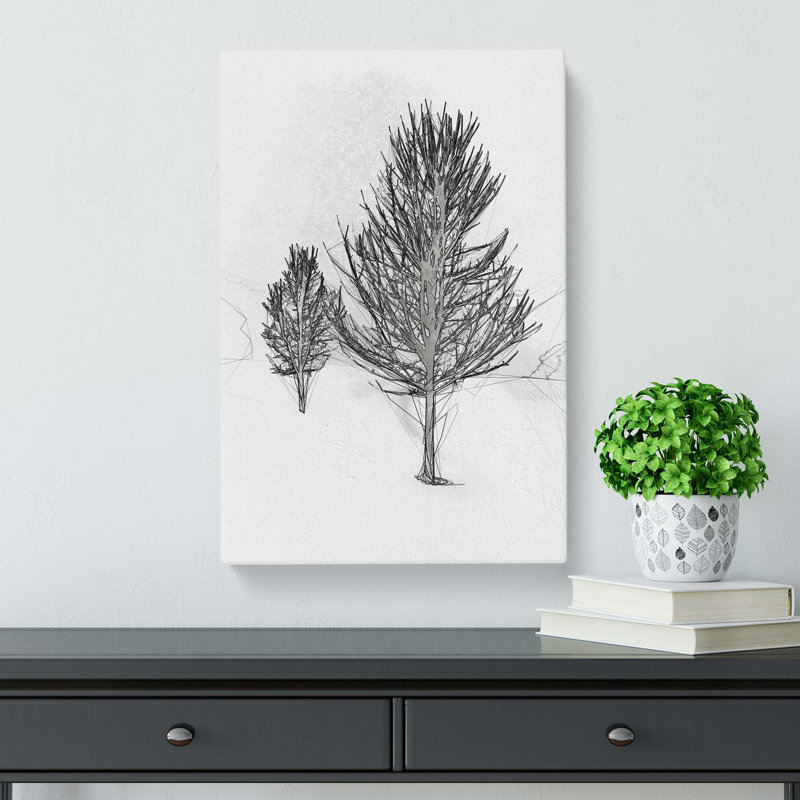 Winter Trees Abstract Art - Wrapped Canvas, 76cm H x 50cm W x 3cm D