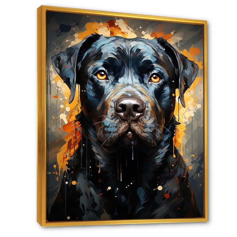 Cane Corso Confidence I sur toile, H 32 po x l 16 po x P 1 po, Cadre flottant doré