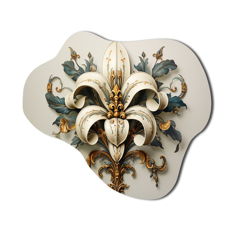 Fleur de lis, fleur de lys stylisée II - art mural, art mural, H 25 po x l 28 po x P 1 po
