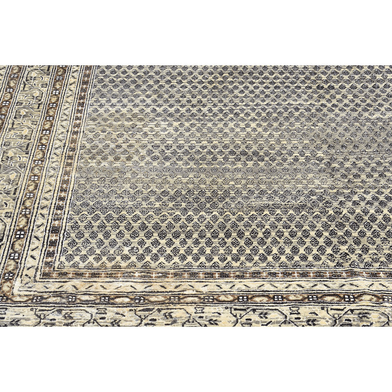 Hand Knotted Area Rug in Beige/Gray